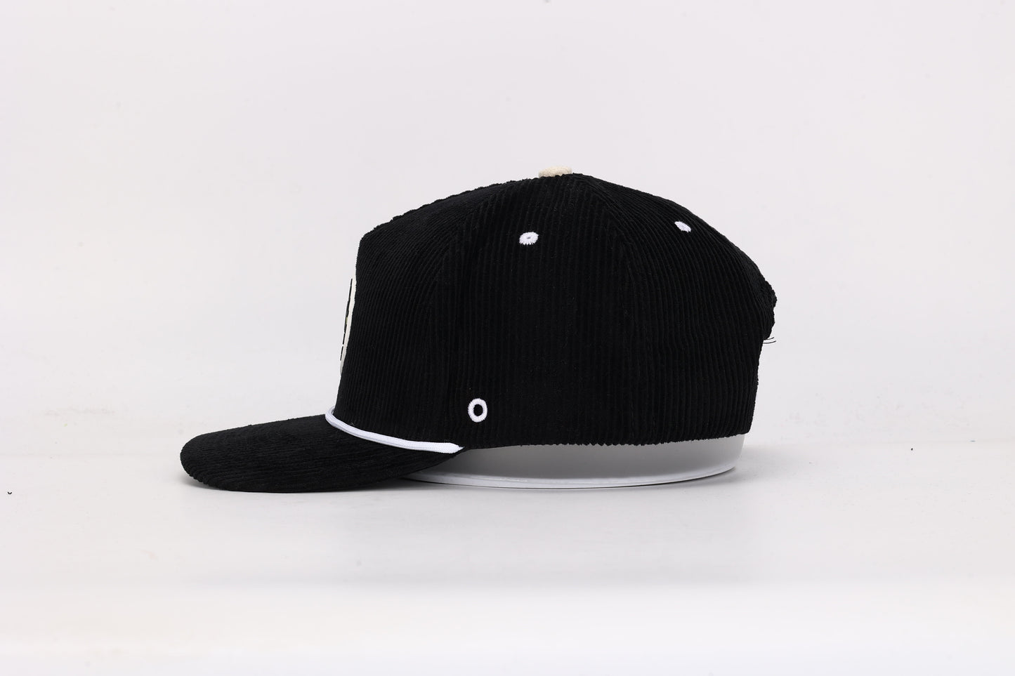 Black Corduroy Rope Hat